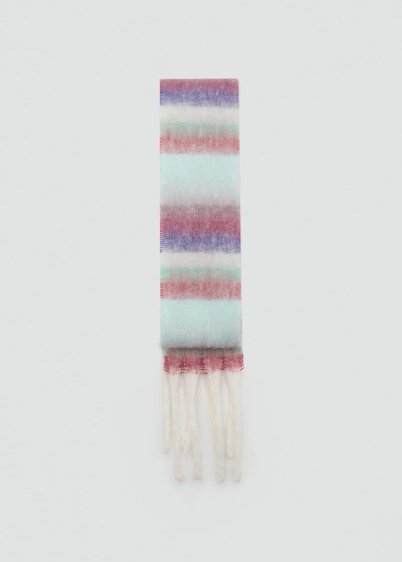 Striped knit scarf