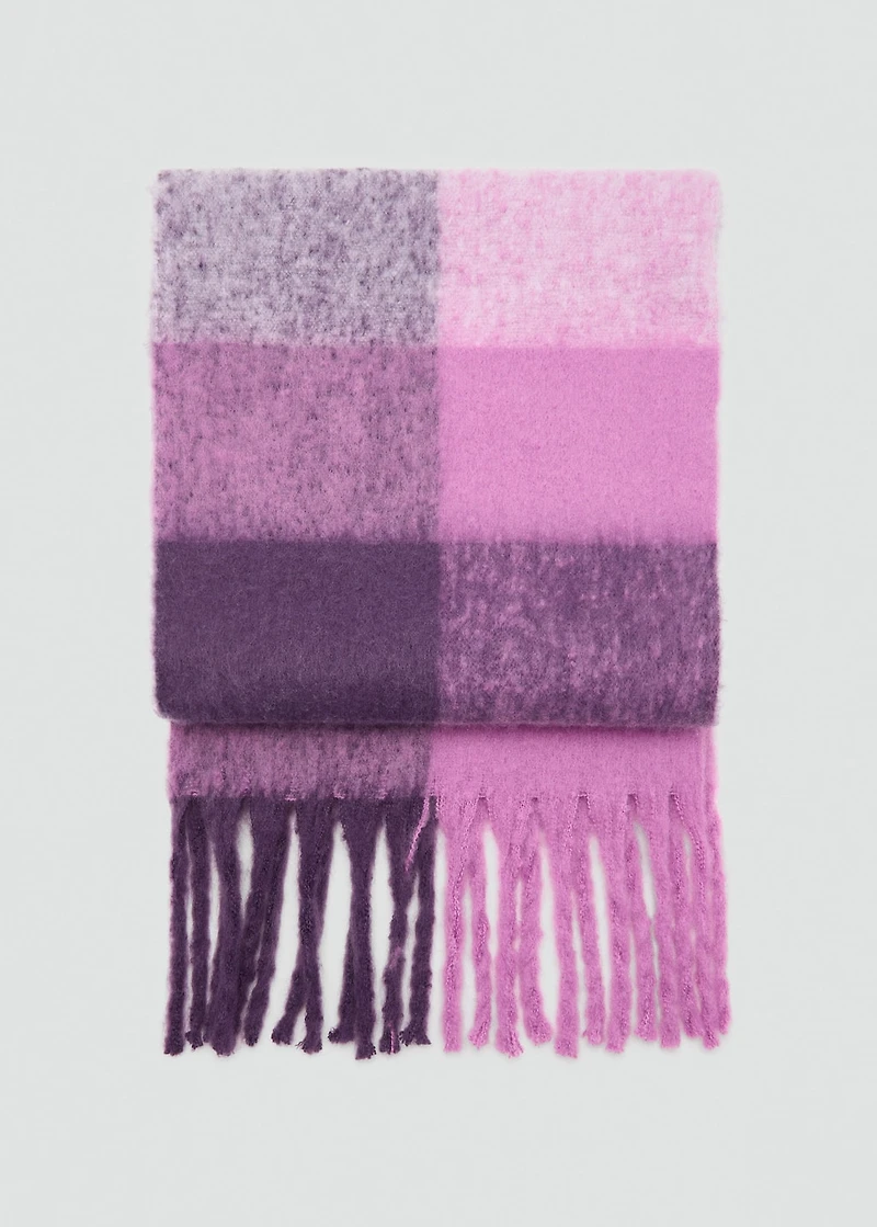 Check knit scarf