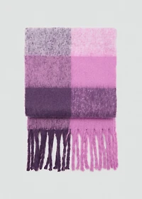 Check knit scarf