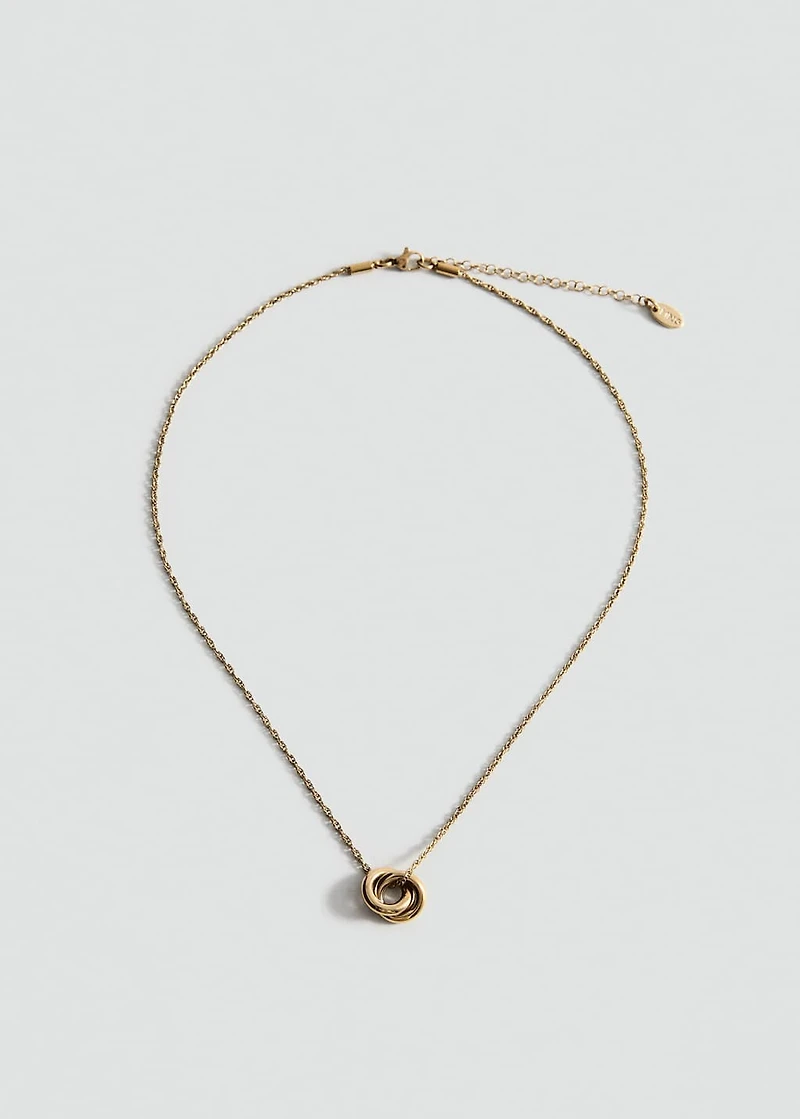 Stainless steel necklace with interlinked rings