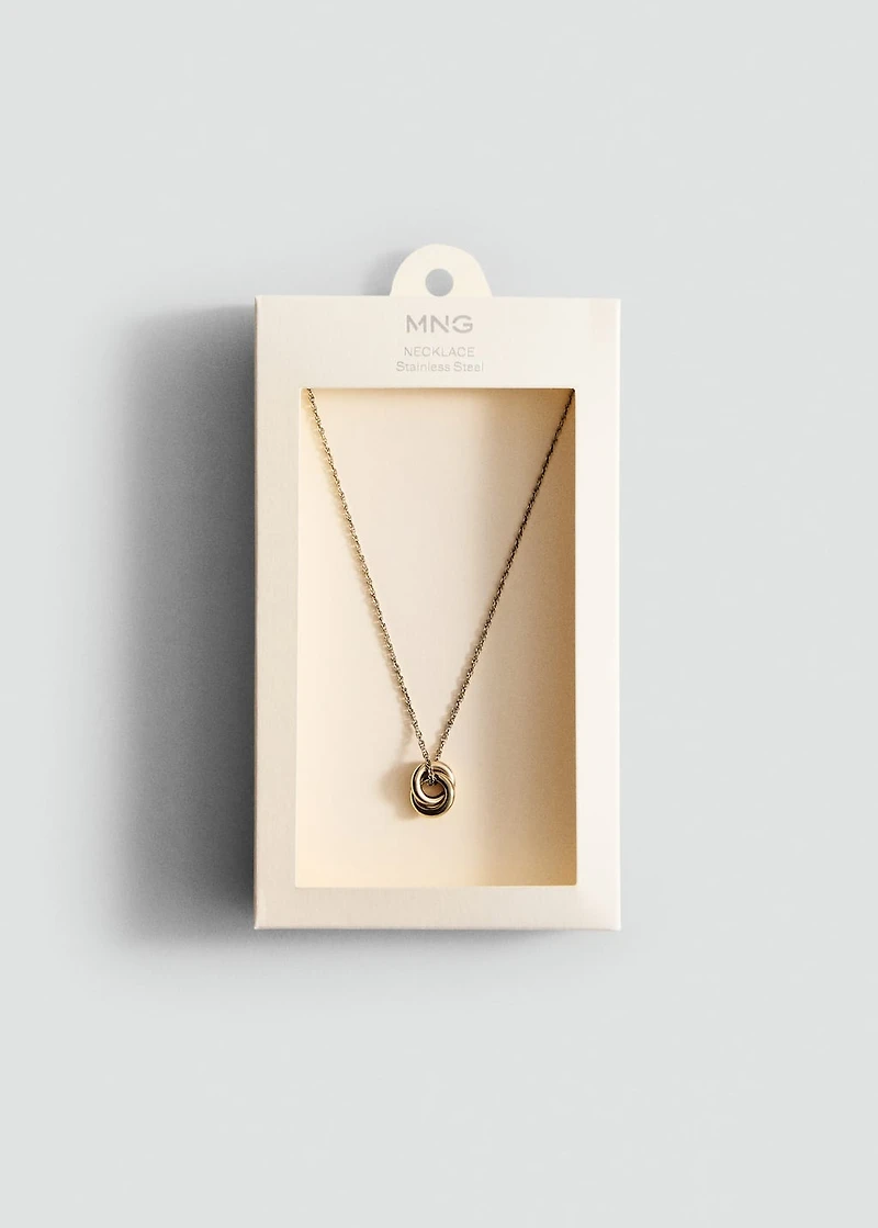 Stainless steel necklace with interlinked rings