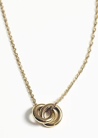 Stainless steel necklace with interlinked rings