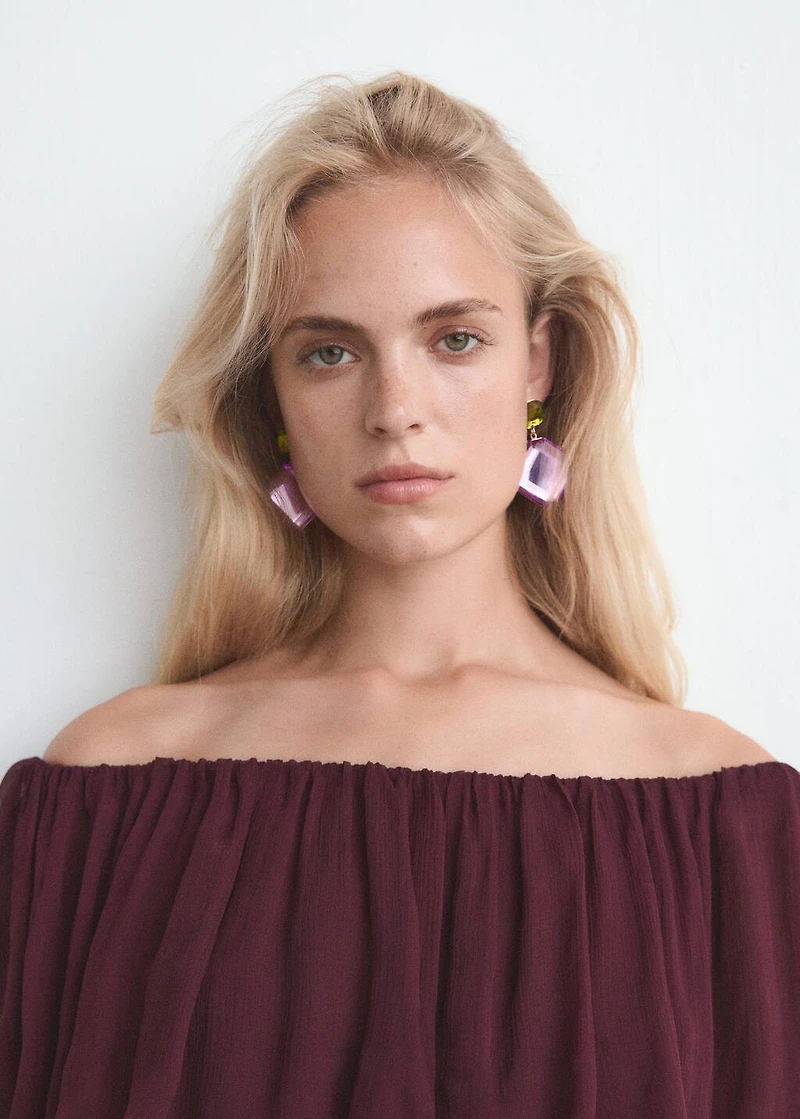 Bicolour pendant earrings