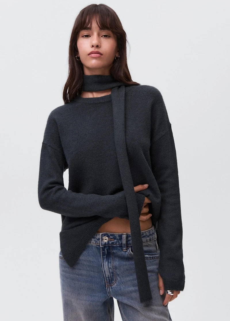 Asymmetric knit sweater