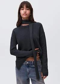 Asymmetric knit sweater