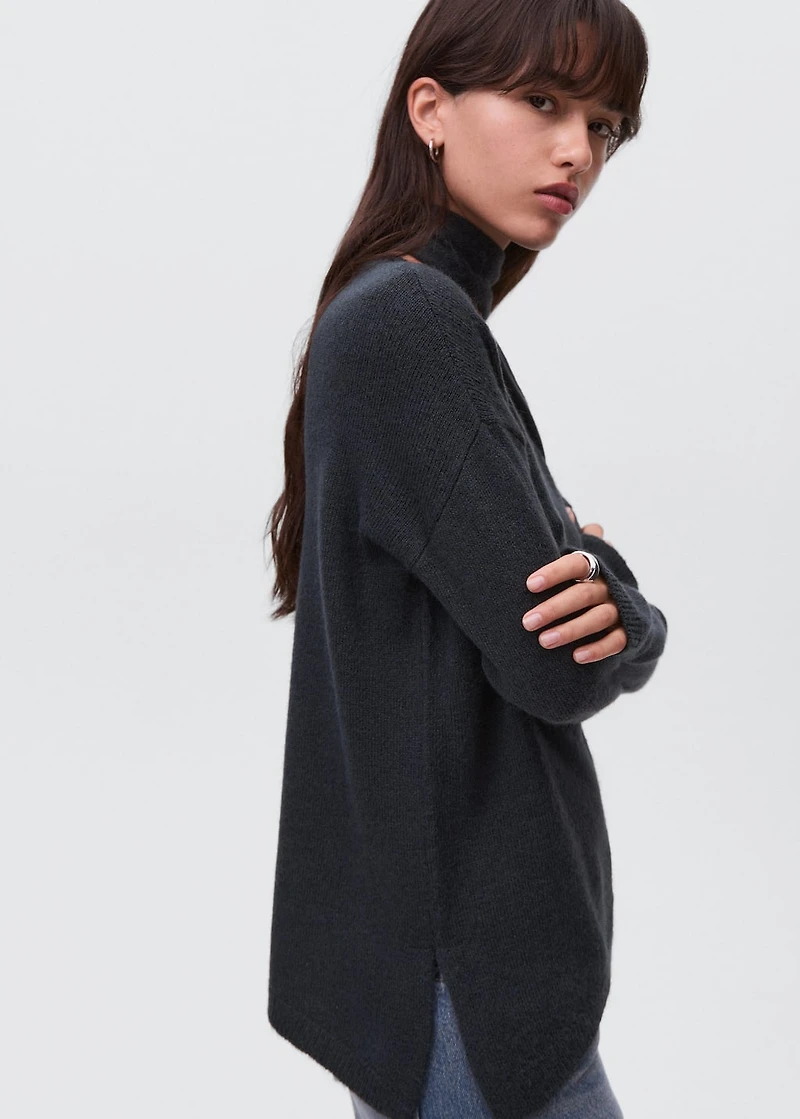 Asymmetric knit sweater