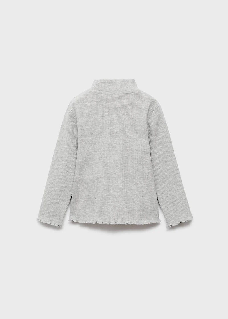 Ribbed high neck t-shirt