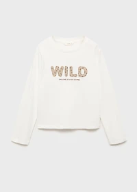 Leopard-embroidered t-shirt