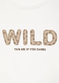 Leopard-embroidered t-shirt