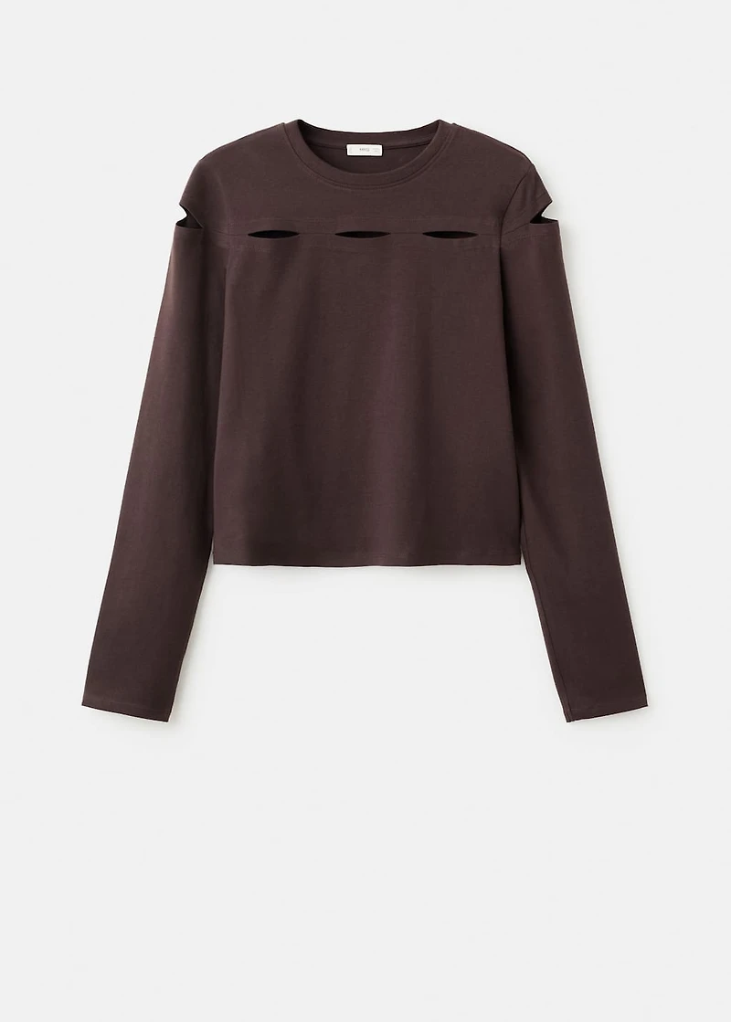 Cotton t-shirt with cut-out