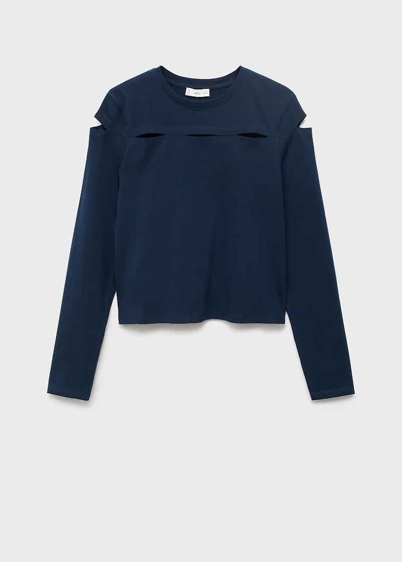 Cotton t-shirt with cut-out