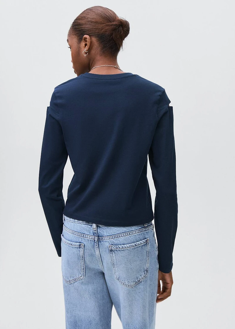 Cotton t-shirt with cut-out
