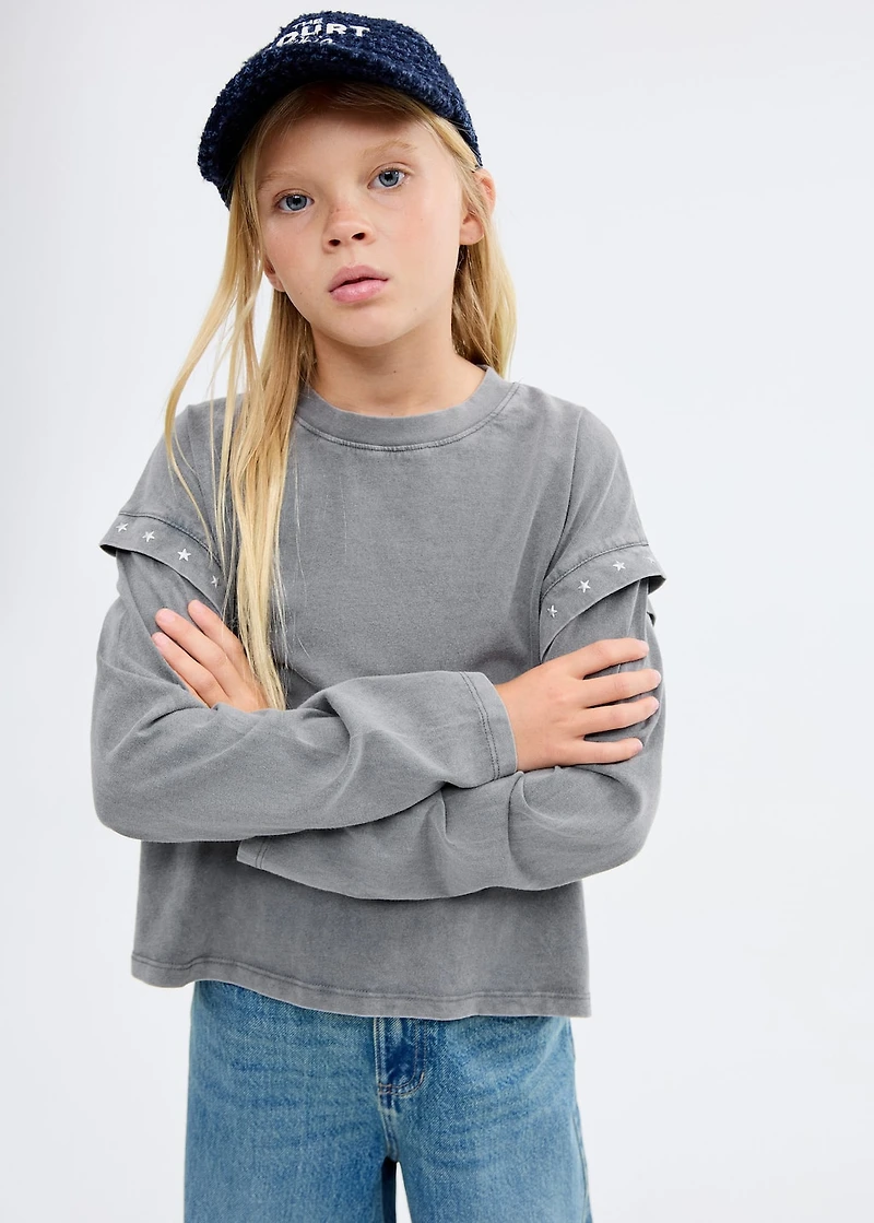 Bead detail T-shirt