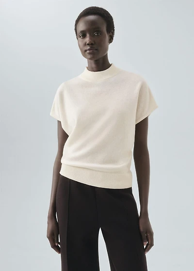 High collar wool sweater