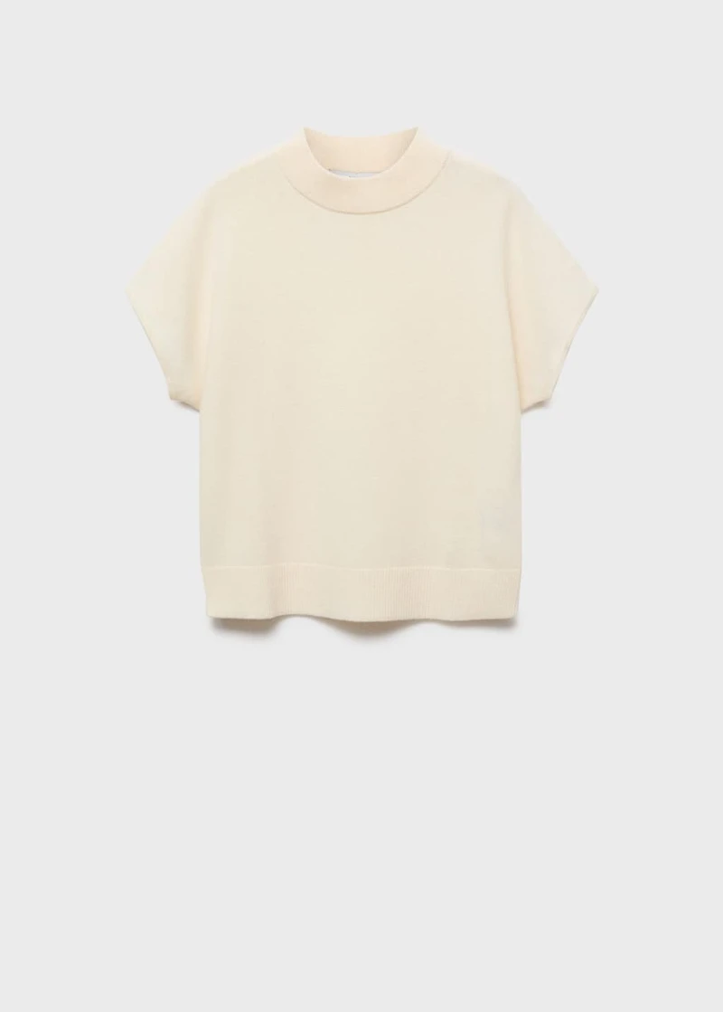 High collar wool sweater
