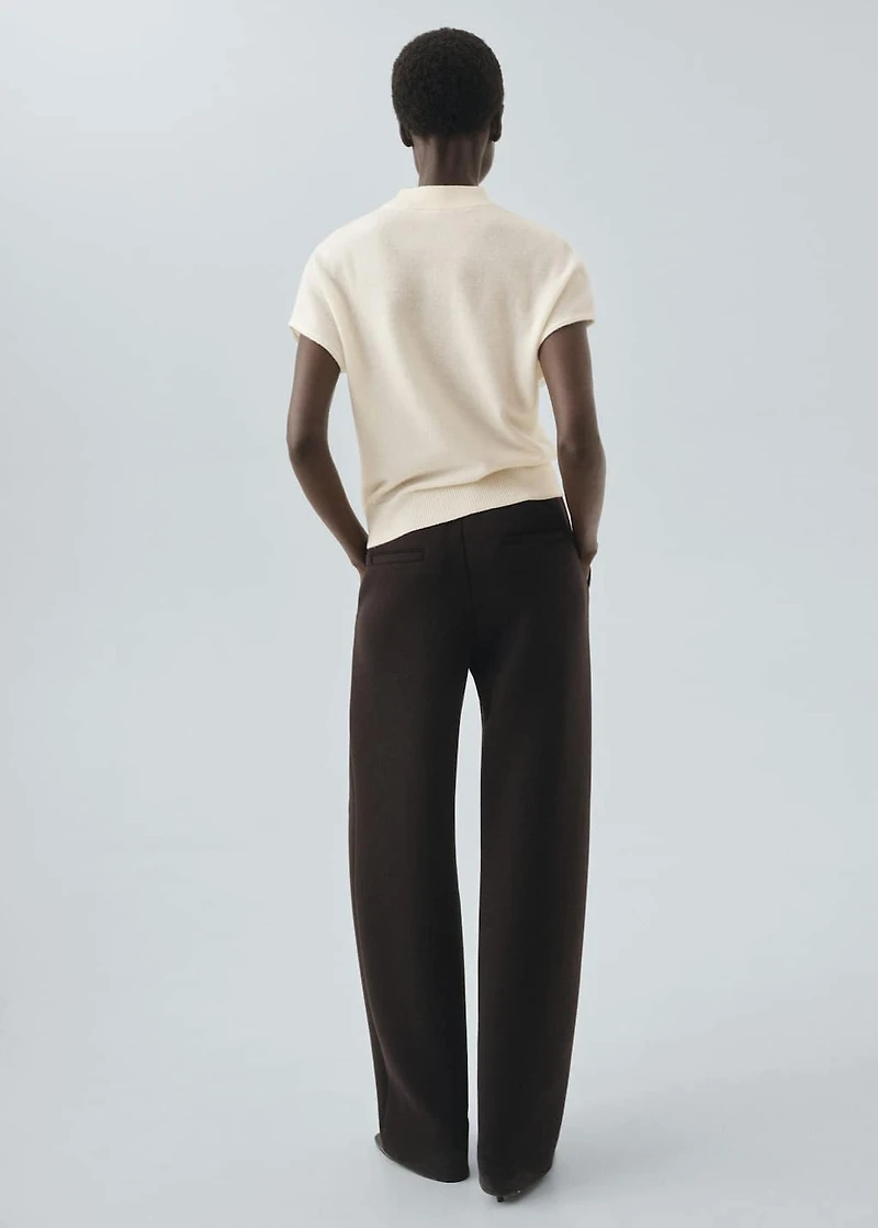 High collar wool sweater