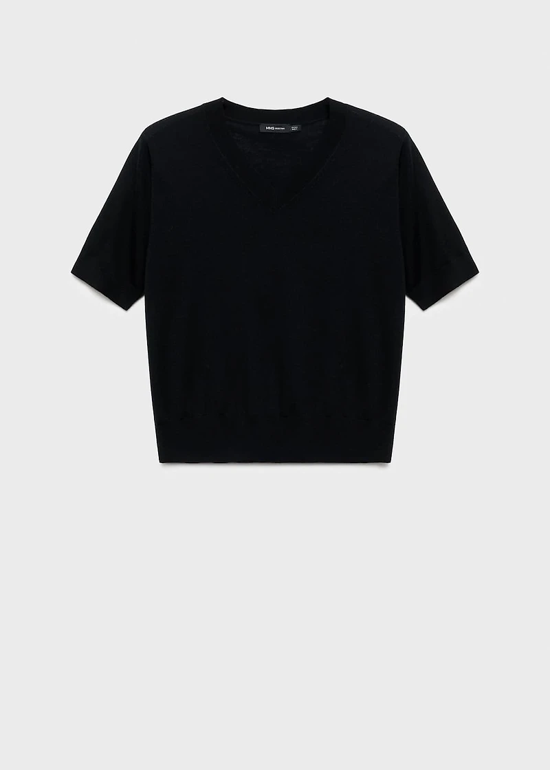 100% wool V-neck sweater