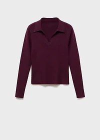 Long-sleeved polo-neck sweater
