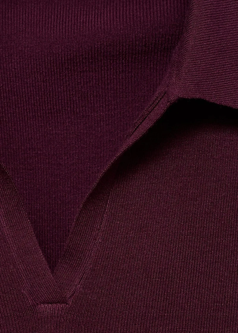 Long-sleeved polo-neck sweater