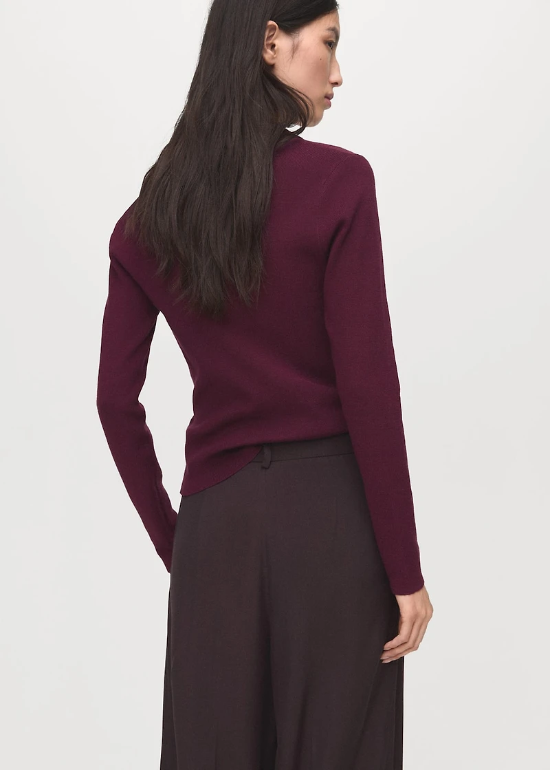 Long-sleeved polo-neck sweater