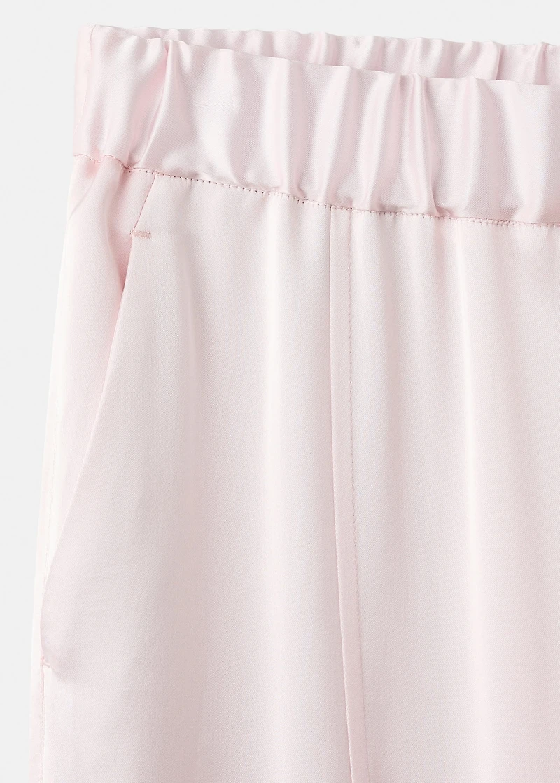 Satin pants with side openings
