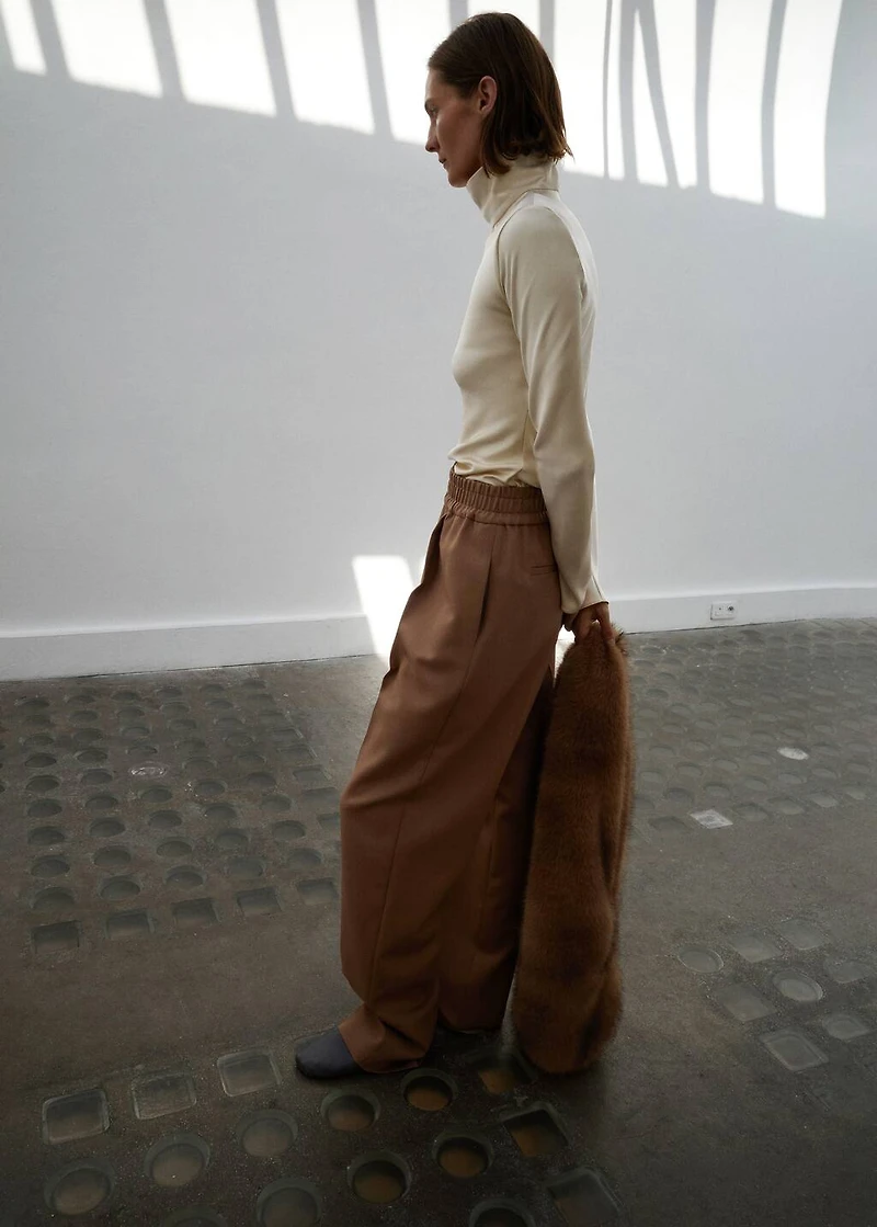 100% wool pants with elastic waist