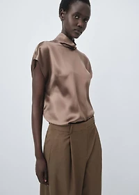 Pleated straight-leg suit pants