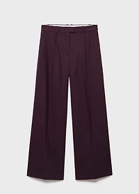 Straight wool suit pants