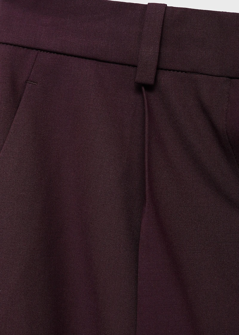 Straight wool suit pants
