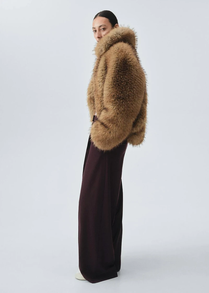 Straight wool suit pants