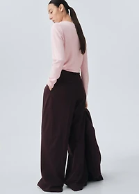 Straight wool suit pants