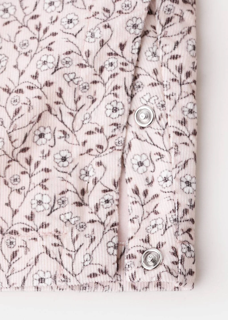 Corduroy floral dungarees