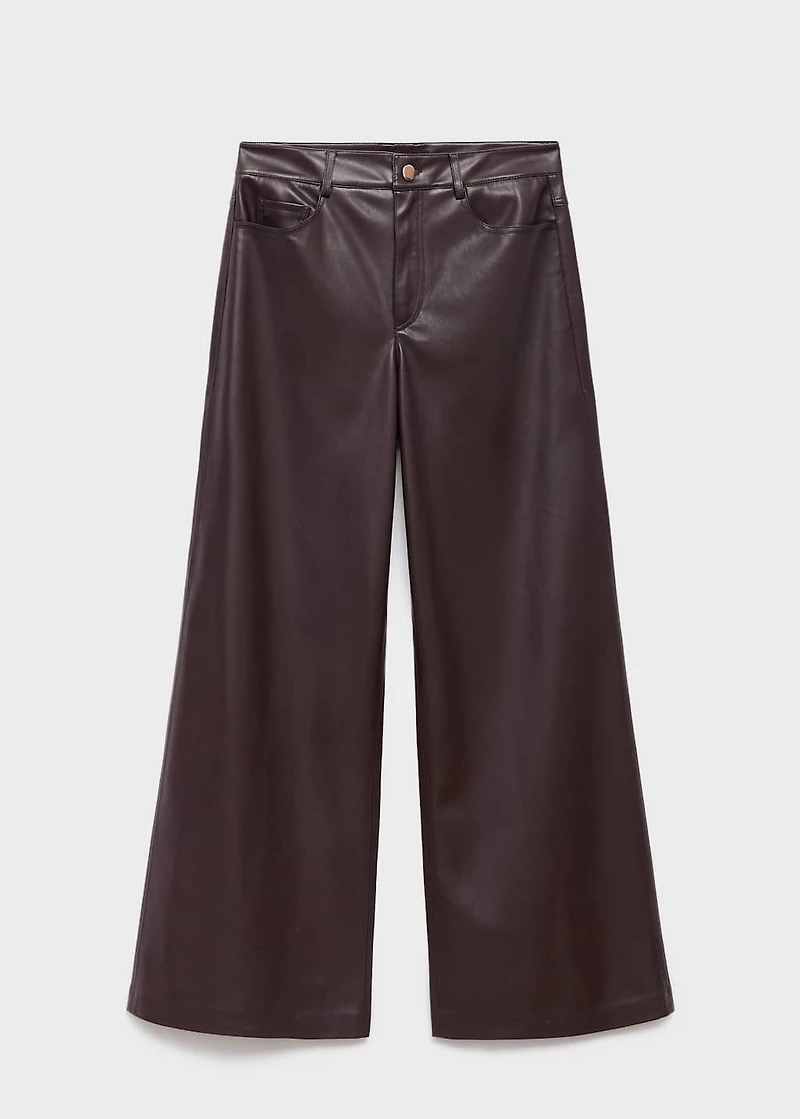 Leather-effect straight pants