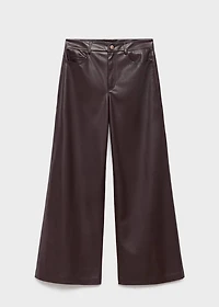 Leather-effect straight pants