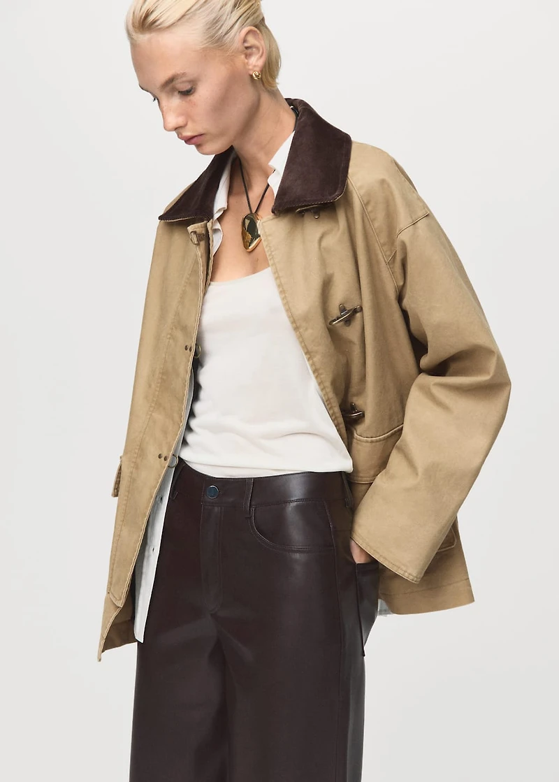 Leather-effect straight pants