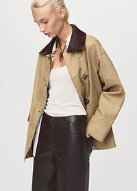 Leather-effect straight pants