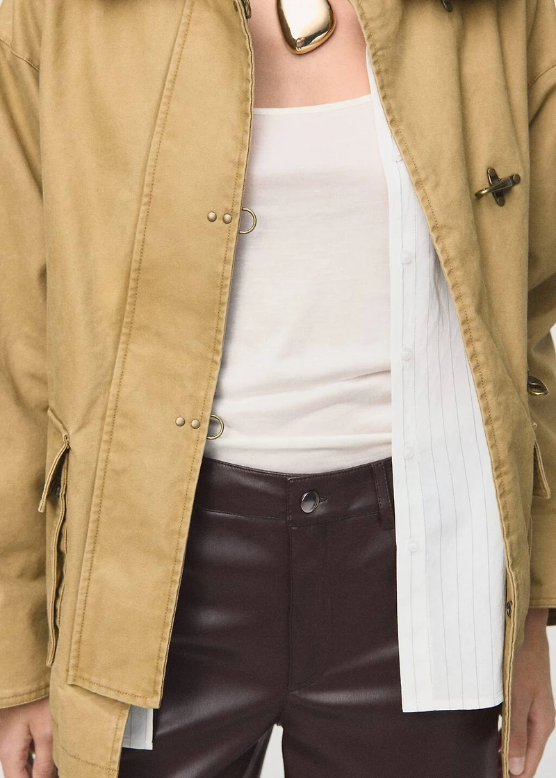 Leather-effect straight pants
