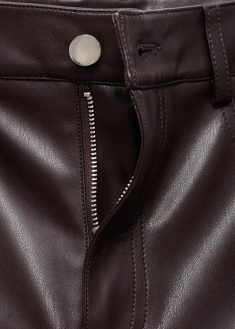 Leather-effect straight pants