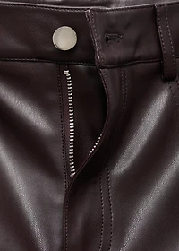 Leather-effect straight pants