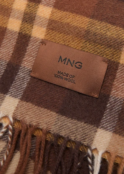 Woollen check scarf