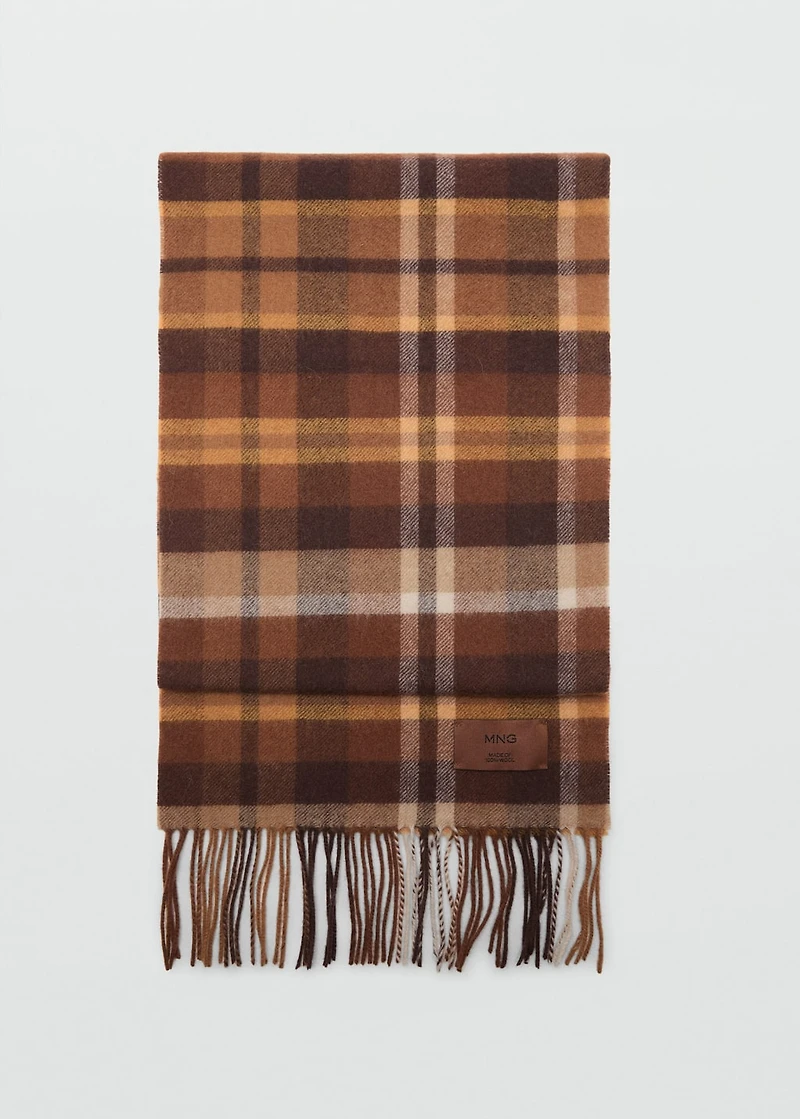 Woollen check scarf