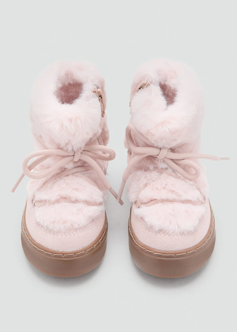 Hair lace ankle boots