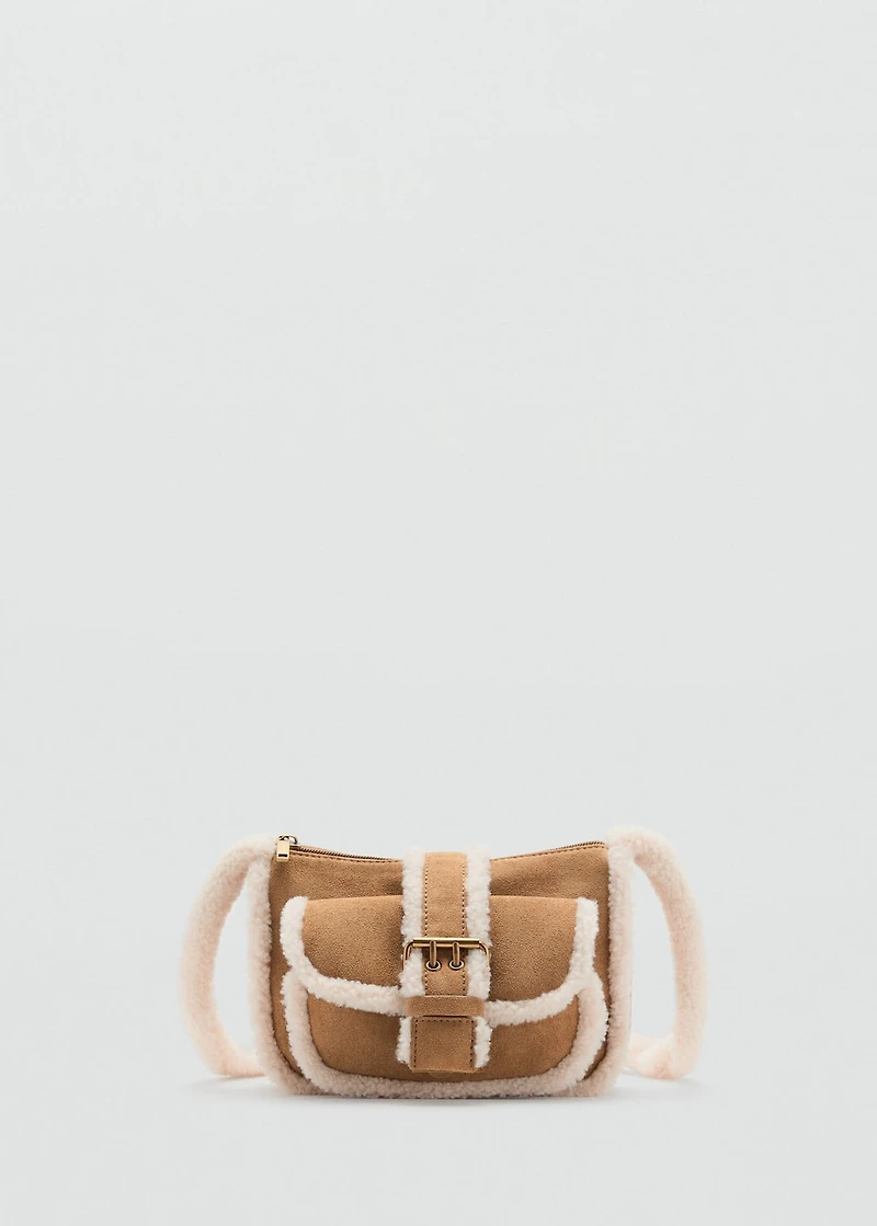 Shearling-effect bag