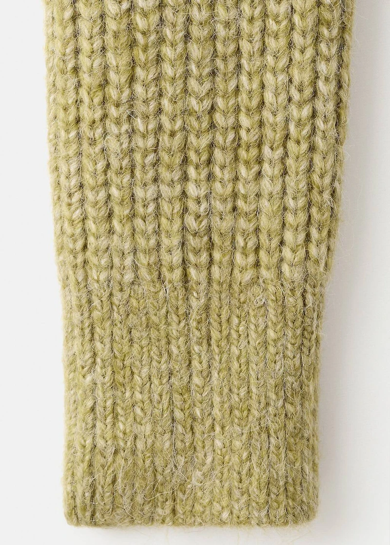 Knitted sweater with perkins neck