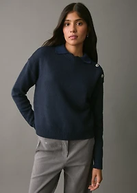 Buttons detail knit sweater