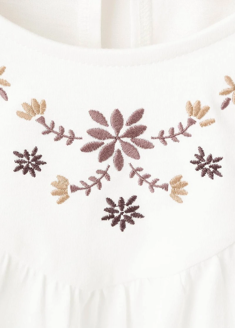 Floral-embroidered t-shirt