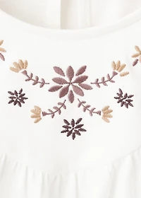 Floral-embroidered t-shirt