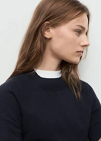 Short-sleeved wool-blend sweater