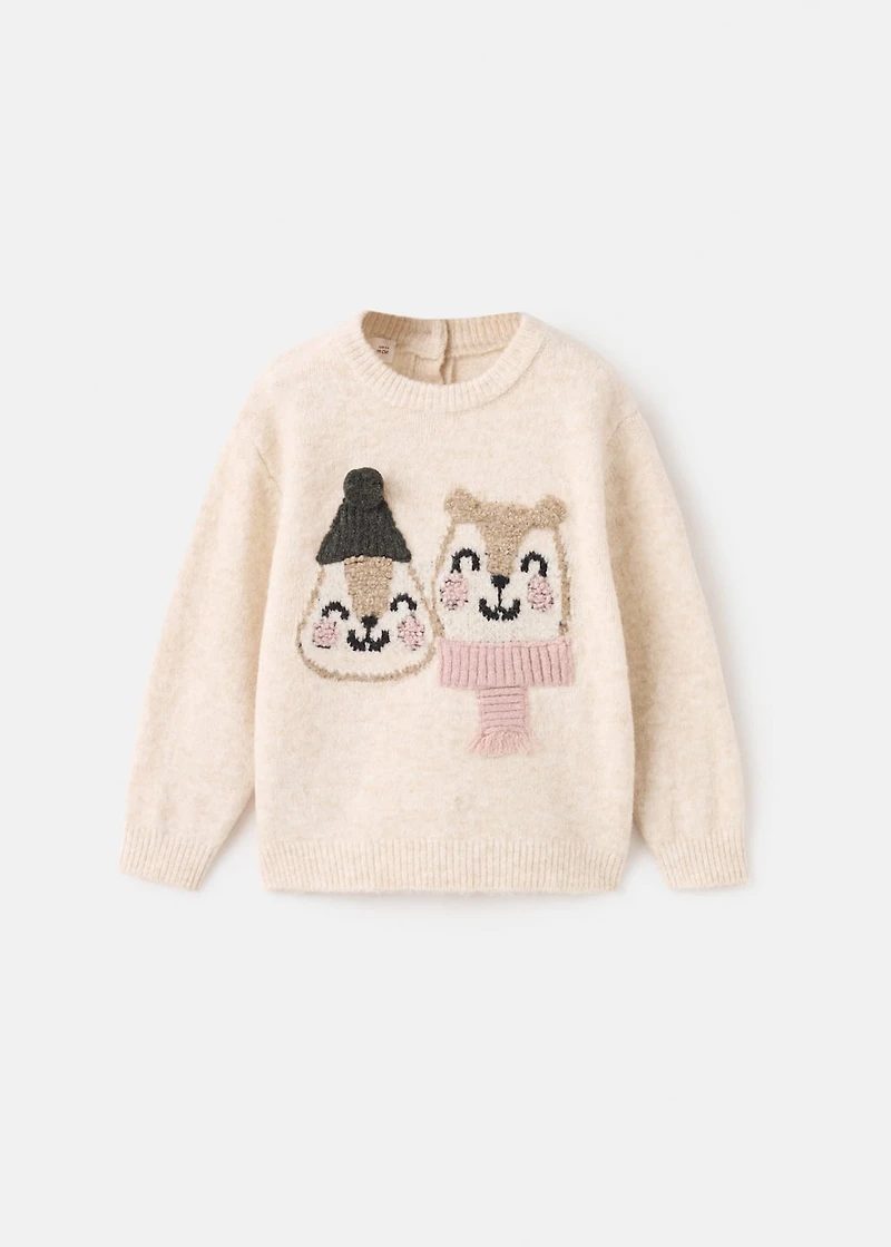Knit embroidered sweater