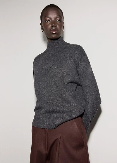 Cable-knit turtleneck sweater